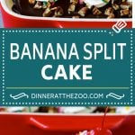 Banana Split Cake Recipe | No Bake Cake | Banana Split Dessert #banana #chocolate #nobake #cake #cheesecake #fuyos