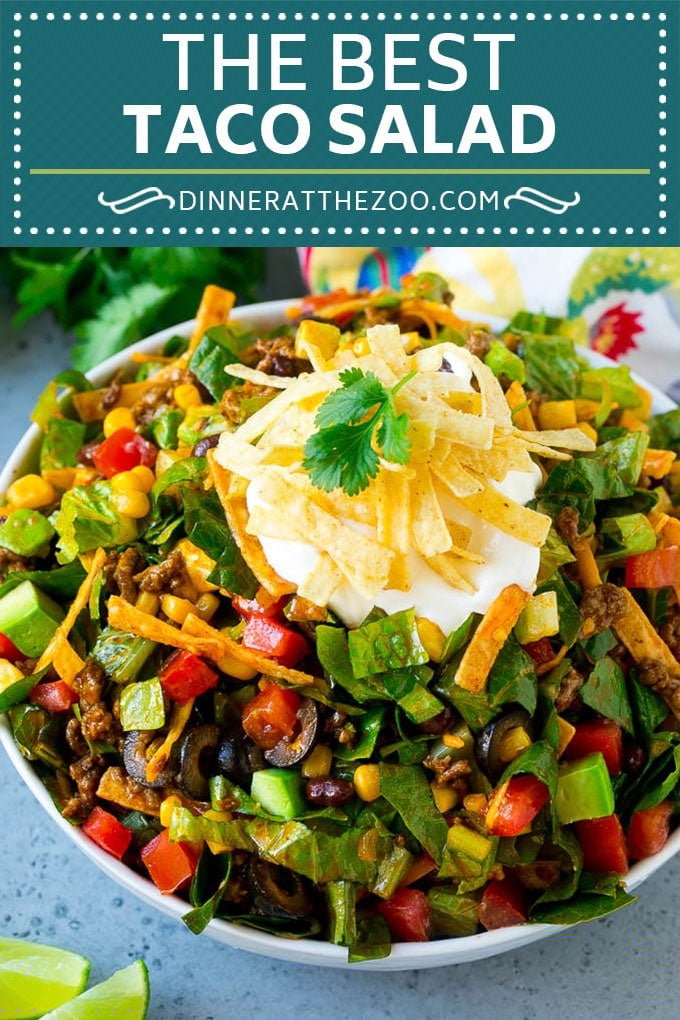 Taco Salad Recipe | Beef Taco Salad | Mexican Salad #salad #taco #beef #lunch #avocado #dinner #fuyos