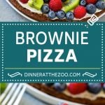 Brownie Pizza Recipe | Fruit Pizza | Dessert Pizza #brownie #pizza #chocolate #fruit #dessert #fuyos