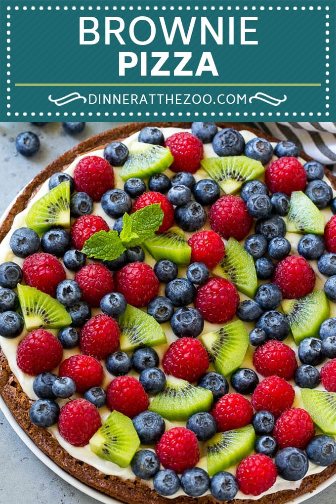 Brownie Pizza Recipe | Fruit Pizza | Dessert Pizza #brownie #pizza #chocolate #fruit #dessert #fuyos