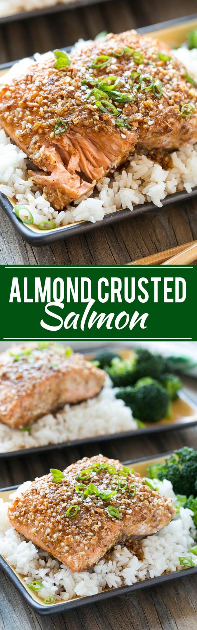 Almond Crusted Salmon | Seared Salmon | Asian Salmon #salmon #fish #seafood #almonds #dinner #fuyos