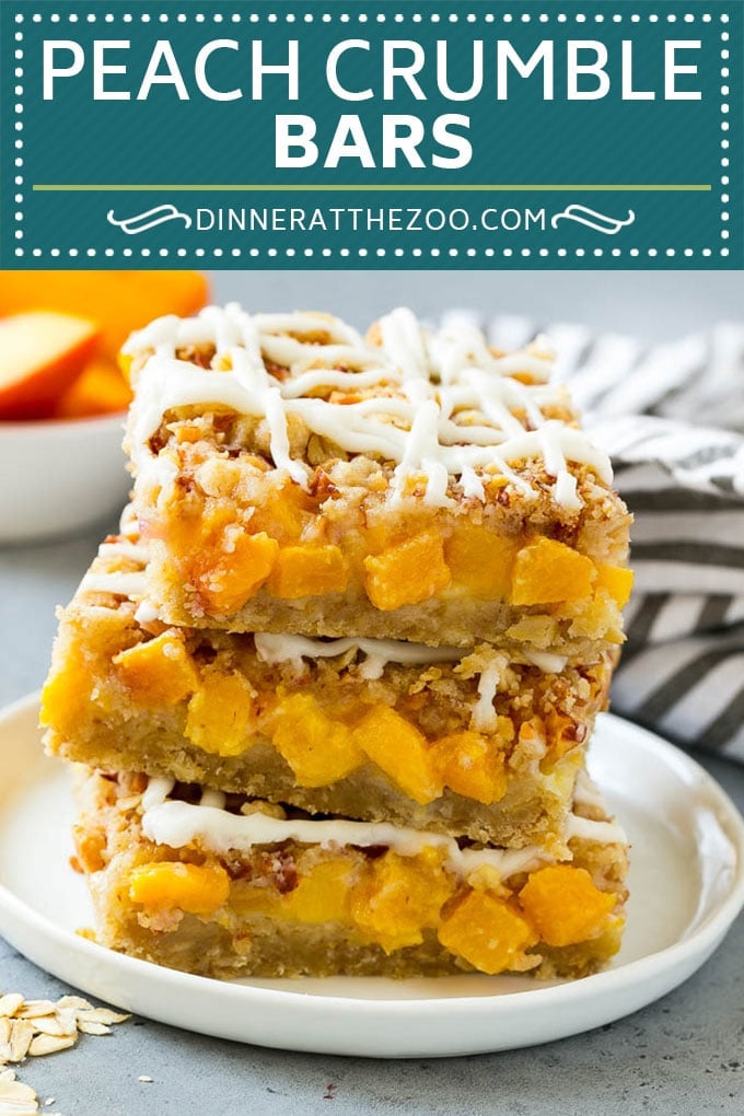Peach Crumble Bars | Peach Bars | Peach Dessert #peaches #dessert #sweets #baking #fuyos