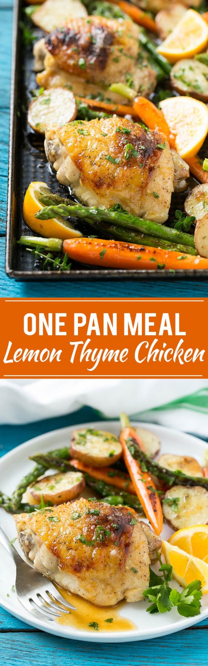 Lemon Thyme Chicken Recipe | Lemon Chicken with Vegetables | Sheet Pan Lemon Chicken #chicken #onepotmeal #carrots #potatoes #asparagus #dinner #fuyos