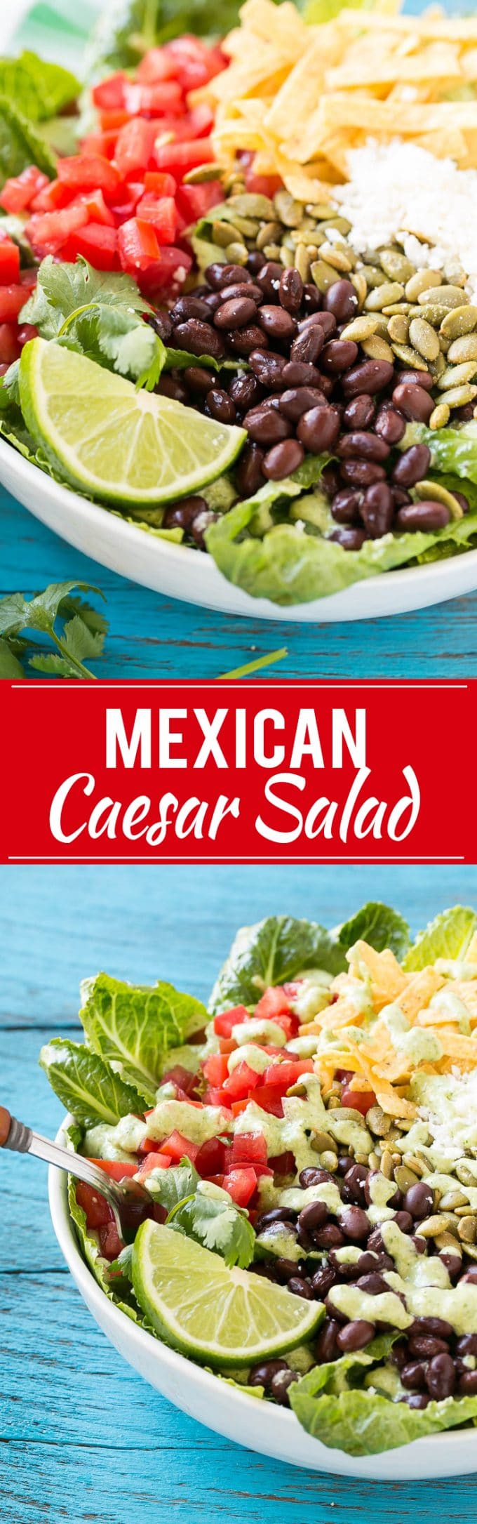 Mexican Caesar Salad Recipe | Caesar Salad | Mexican Salad #salad #beans #lunch #dinner #fuyos