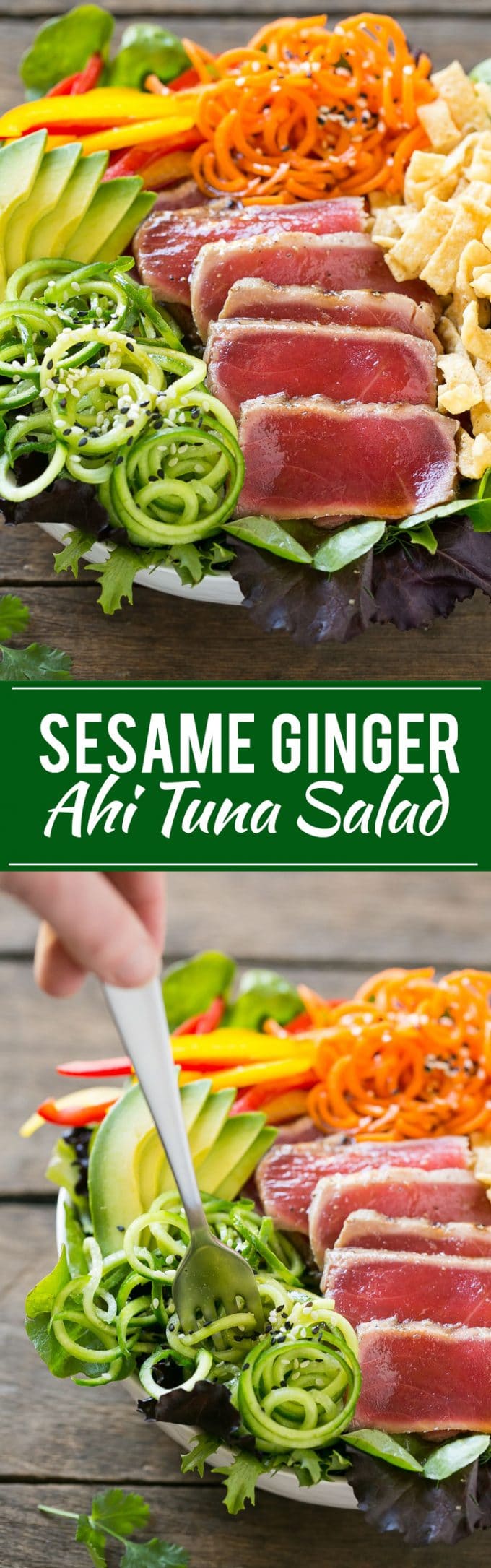 Ahi Tuna Salad with Sesame Ginger Dressing Recipe | Tuna Salad | Seafood Salad #ahi #tuna #salad #dinner #lunch #fuyos