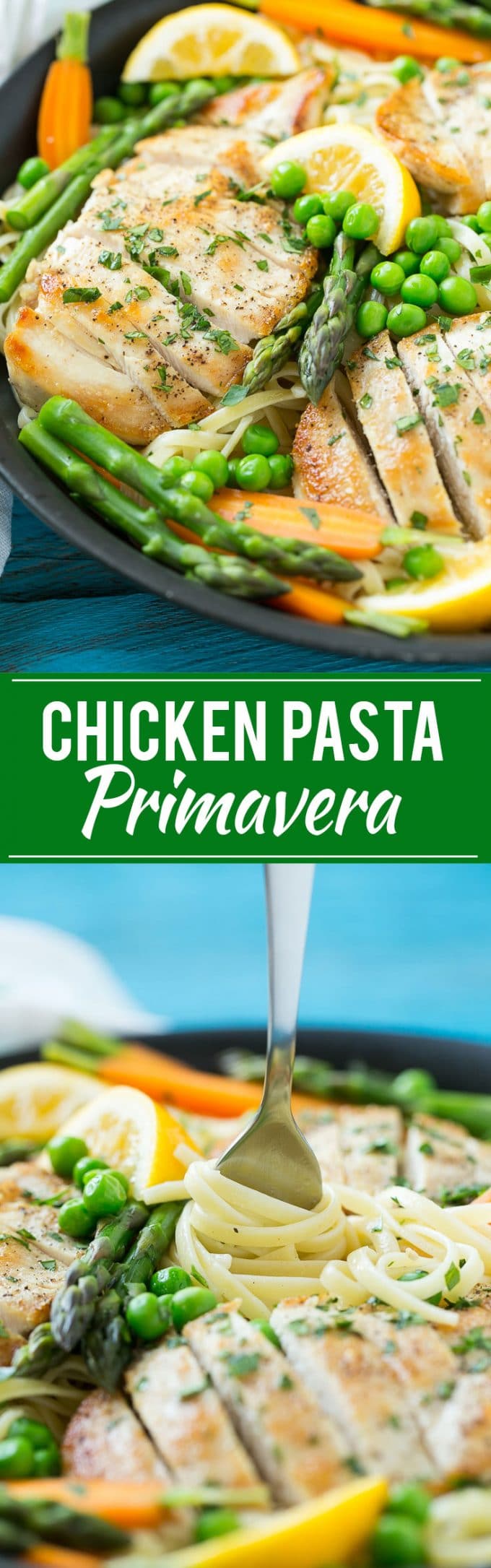 Chicken Primavera Recipe | Chicken Pasta | Vegetable Pasta #chicken #pasta #asparagus #carrots #peas #spring #dinner #fuyos