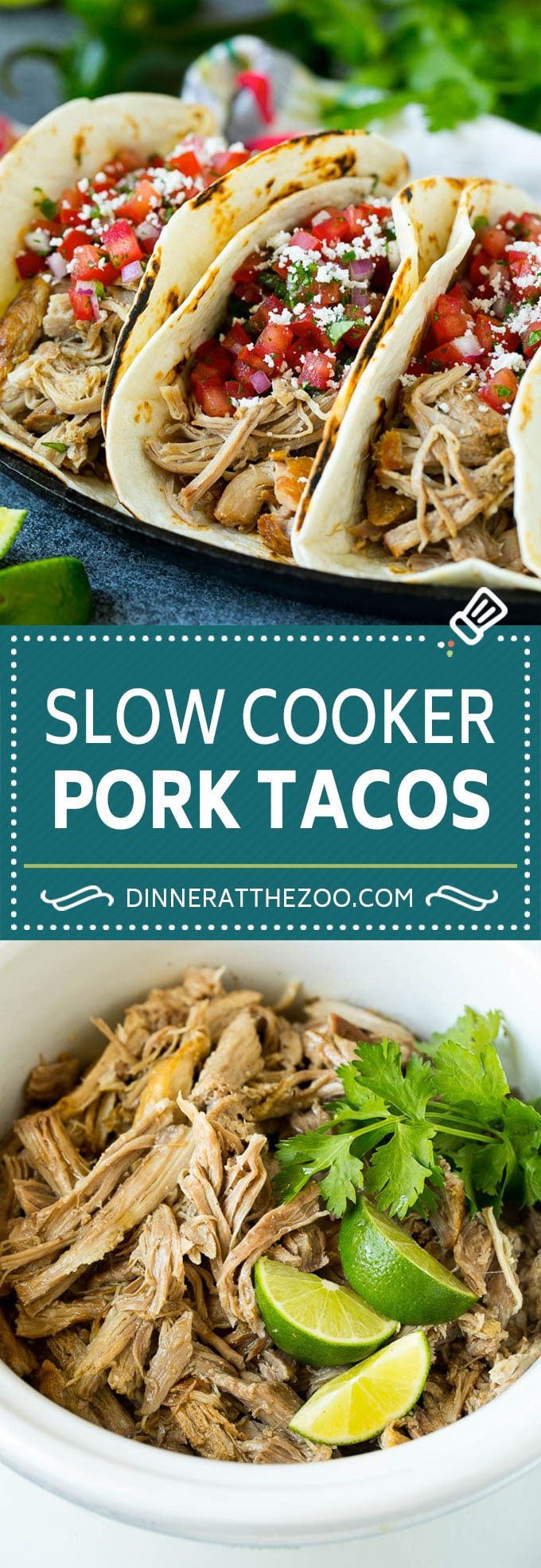 Pork Tacos Recipe | Slow Cooker Tacos #tacos #pork #slowcooker #crockpot #salsa #dinner #fuyos