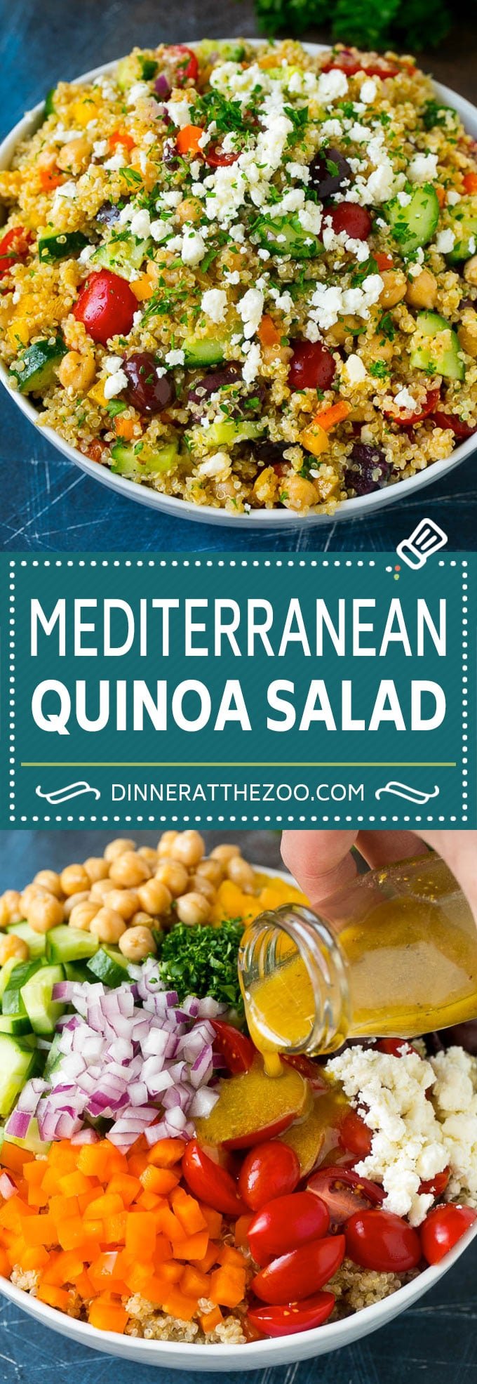 Mediterranean Quinoa Salad Recipe | Healthy Quinoa Salad | Chopped Salad #quinoa #healthy #cleaneating #lunch #dinner #fuyos