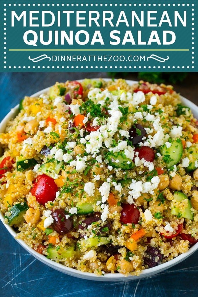 Mediterranean Quinoa Salad Recipe | Healthy Quinoa Salad | Chopped Salad #quinoa #healthy #cleaneating #lunch #dinner #fuyos