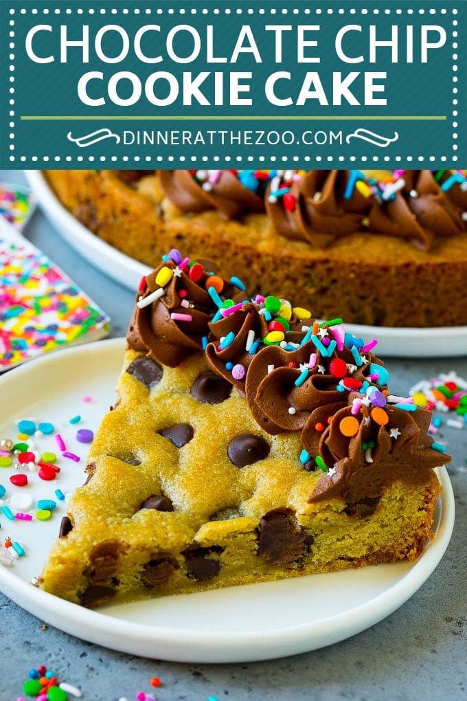Cookie Cake Recipe | Chocolate Chip Cookie Cake #cookies #cake #chocolate #dessert #fuyos #sprinkles