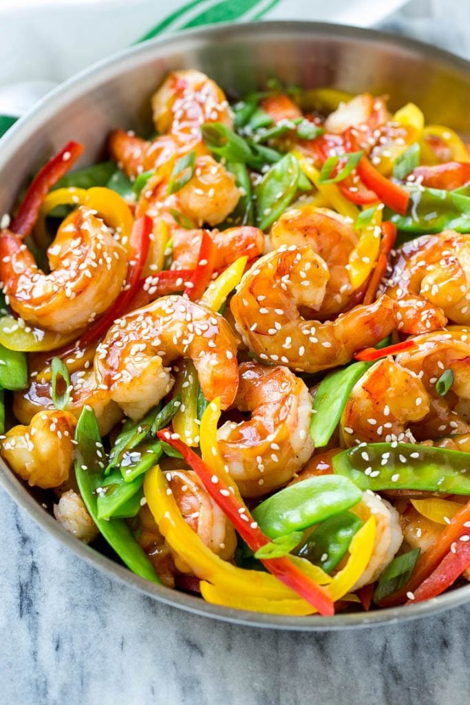 Teriyaki Shrimp Stir Fry Recipe | Shrimp Stir Fry | Healthy Stir Fry #shrimp #teriyaki #vegetables #stirfry #dinner #fuyos Teriyaki shrimp stir fry with shrimp, snow peas and peppers in a homemade sauce.