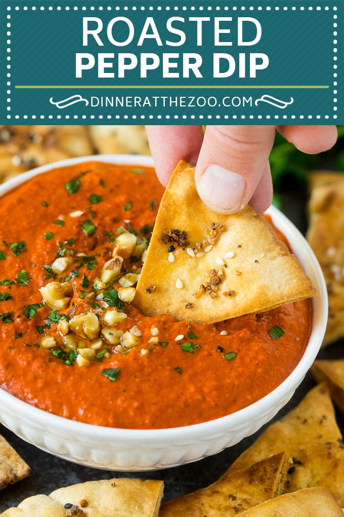 Roasted Red Pepper Dip | Muhammara Dip | Middle Eastern Dip #bellpeppers #walnuts #dip #appetizer #fuyos