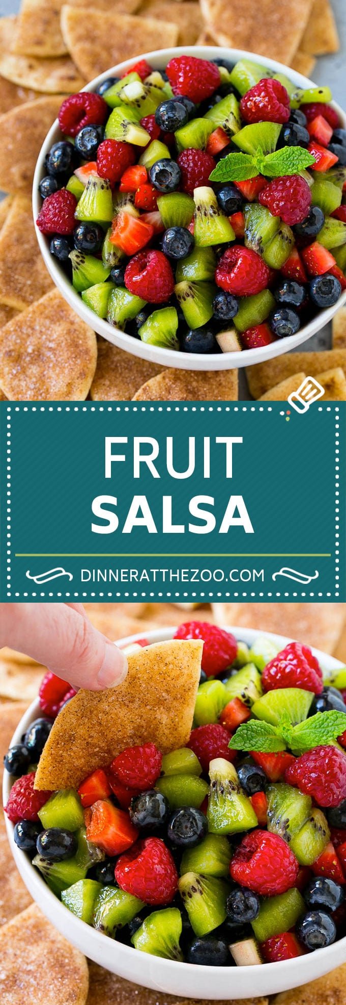 Fruit Salsa Recipe | Dessert Salsa | Cinnamon Sugar Chips | Fruit Recipe #fruit #kiwi #blueberry #strawberry #dip #salsa #fuyos #dessert #snack