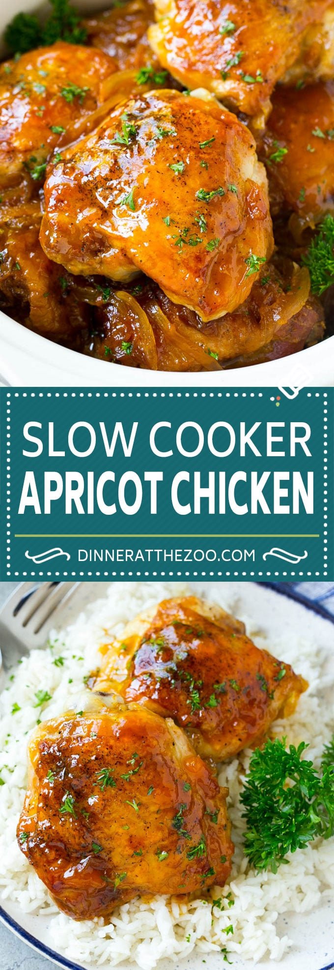 Slow Cooker Apricot Chicken #chicken #apricot #slowcooker #crockpot #dinner #fuyos