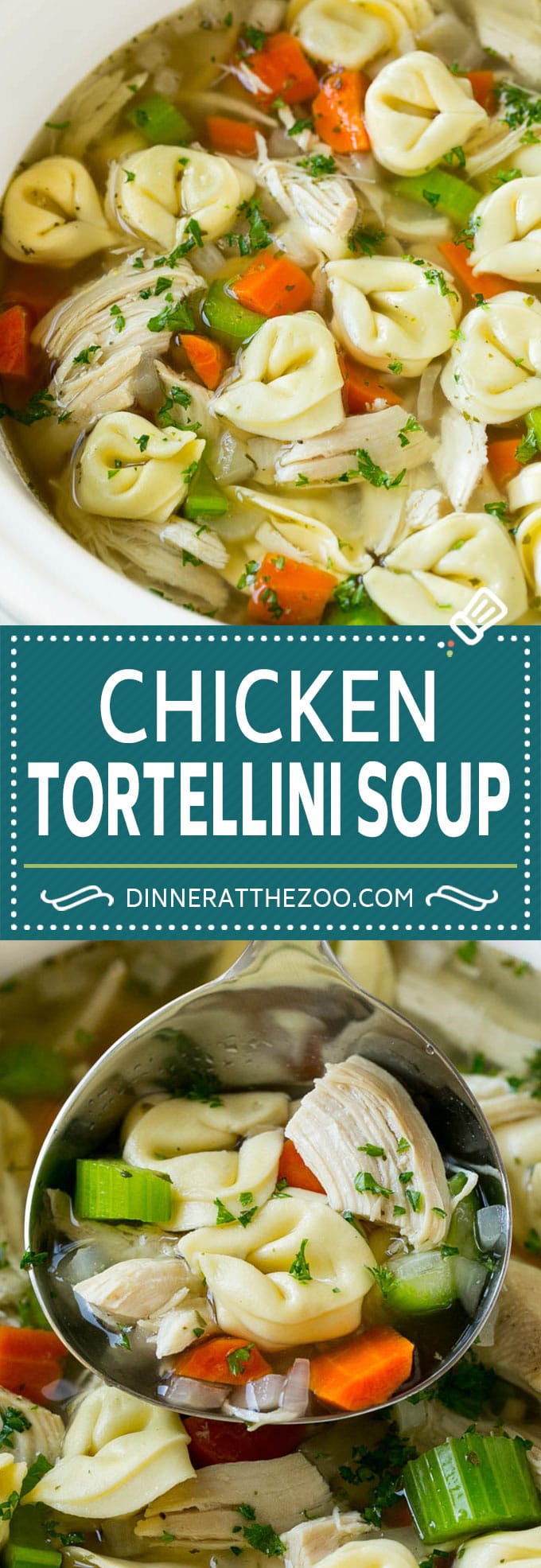 Chicken Tortellini Soup #soup #chicken #pasta #tortellini #slowcooker #crockpot #dinner #fuyos