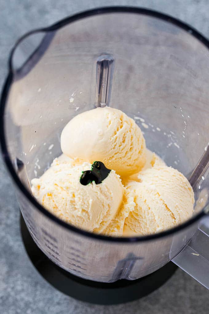 Shamrock Shake Recipe | McDonald's Shamrock Shake | Saint Patrick's Day Drink | Mint Milkshake #milkshake #stpatricksday #saintpatricksday #mint #fuyos A blender of vanilla ice cream, milk, mint extract and green food coloring.