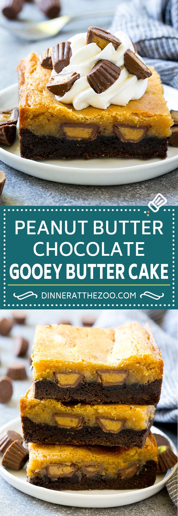 Peanut Butter Chocolate Gooey Butter Cake Recipe | Gooey Butter Cake | Peanut Butter Cake | Chocolate Peanut Butter Cake #cake #butter #peanutbutter #chocolate #dessert #fuyos