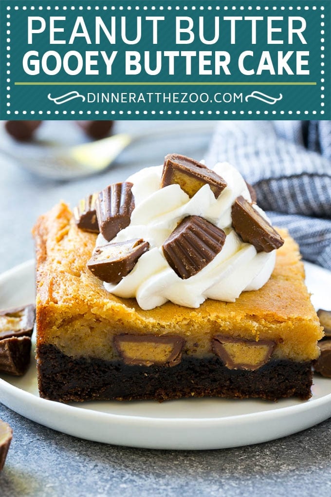 Peanut Butter Chocolate Gooey Butter Cake Recipe | Gooey Butter Cake | Peanut Butter Cake | Chocolate Peanut Butter Cake #cake #butter #peanutbutter #chocolate #dessert #fuyos