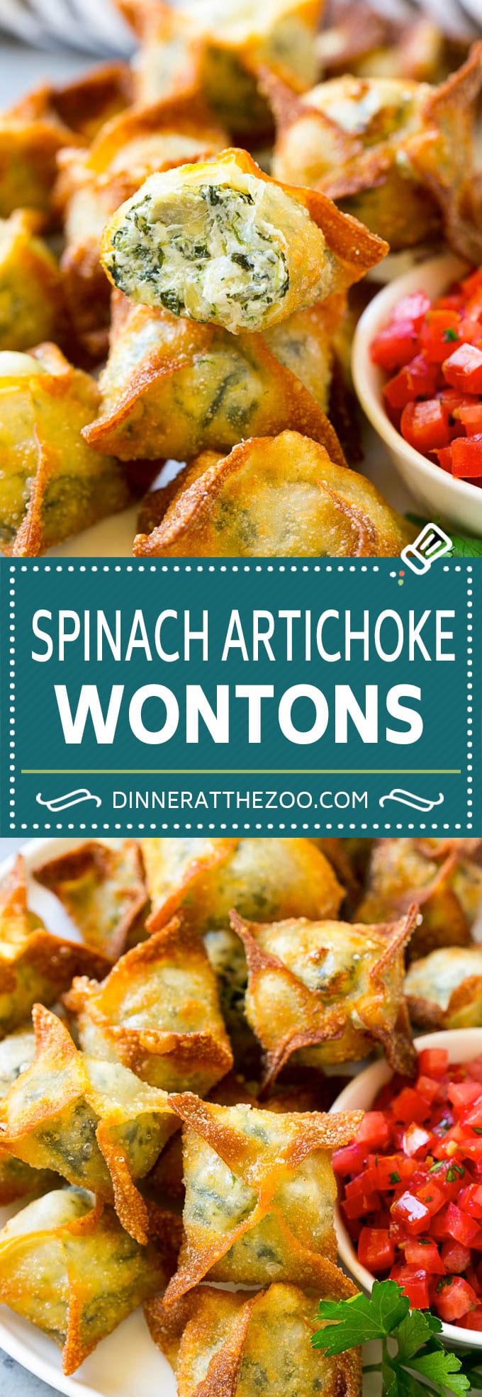 Spinach Artichoke Wontons Recipe | Fried Wontons | Wonton Appetizer #wontons #appetizer #snack #artichoke #spinach #fuyos