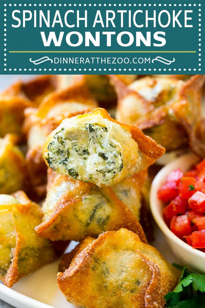 Spinach Artichoke Wontons Recipe | Fried Wontons | Wonton Appetizer #wontons #appetizer #snack #artichoke #spinach #fuyos