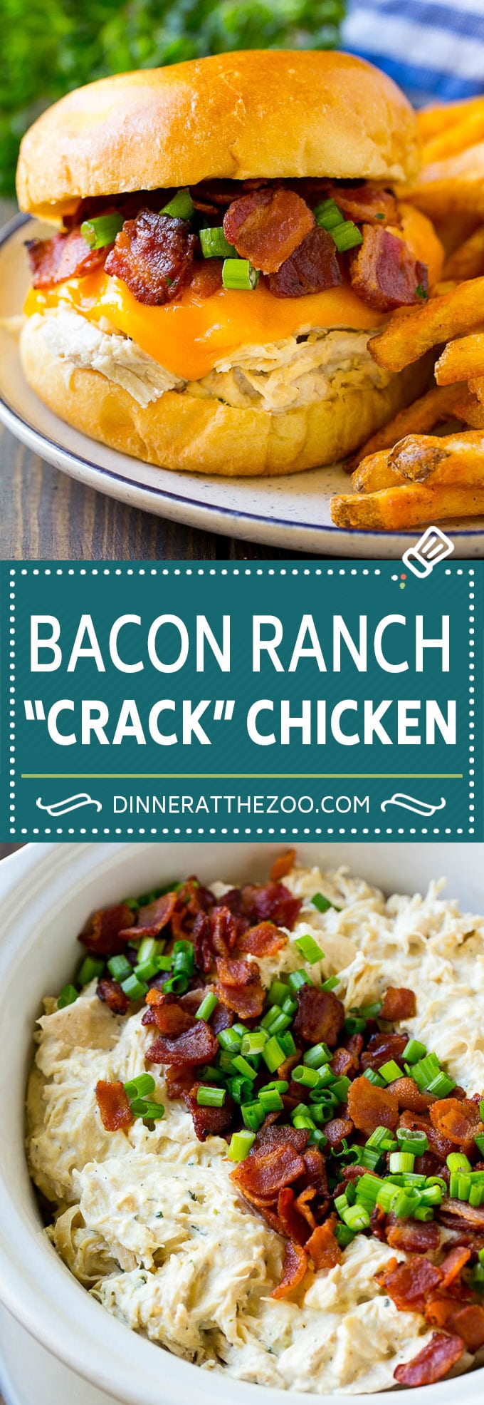 Crack Chicken Recipe | Bacon Ranch Chicken | Slow Cooker Chicken #chicken #ranch #bacon #cheese #slowcooker #crockpot #lowcarb #keto #dinner #fuyos