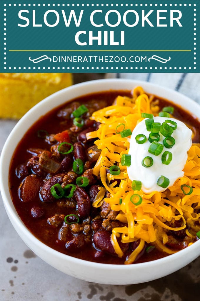 Slow Cooker Chili Recipe | Crock Pot Chili | Beef Chili | Beef and Bean Chili #chili #soup #beef #slowcooker #crockpot #dinner #fuyos
