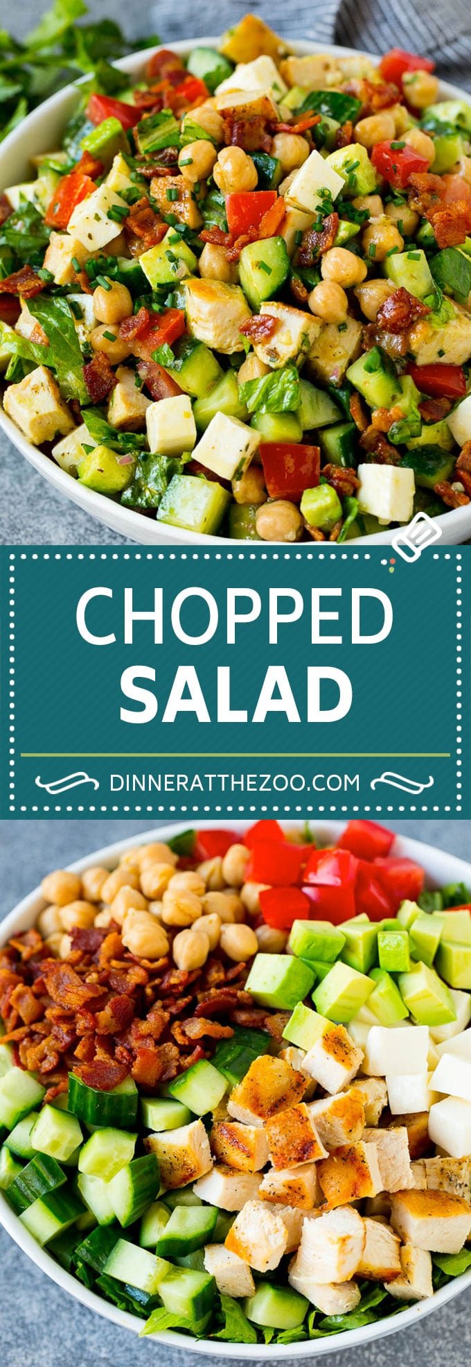 Chopped Salad Recipe | Chicken Salad | Avocado Salad #salad #chicken #avocado #bacon #glutenfree #dinner #fuyos #lunch
