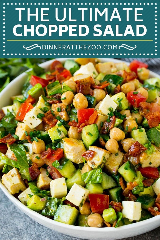 Chopped Salad Recipe | Chicken Salad | Avocado Salad #salad #chicken #avocado #bacon #glutenfree #dinner #fuyos #lunch