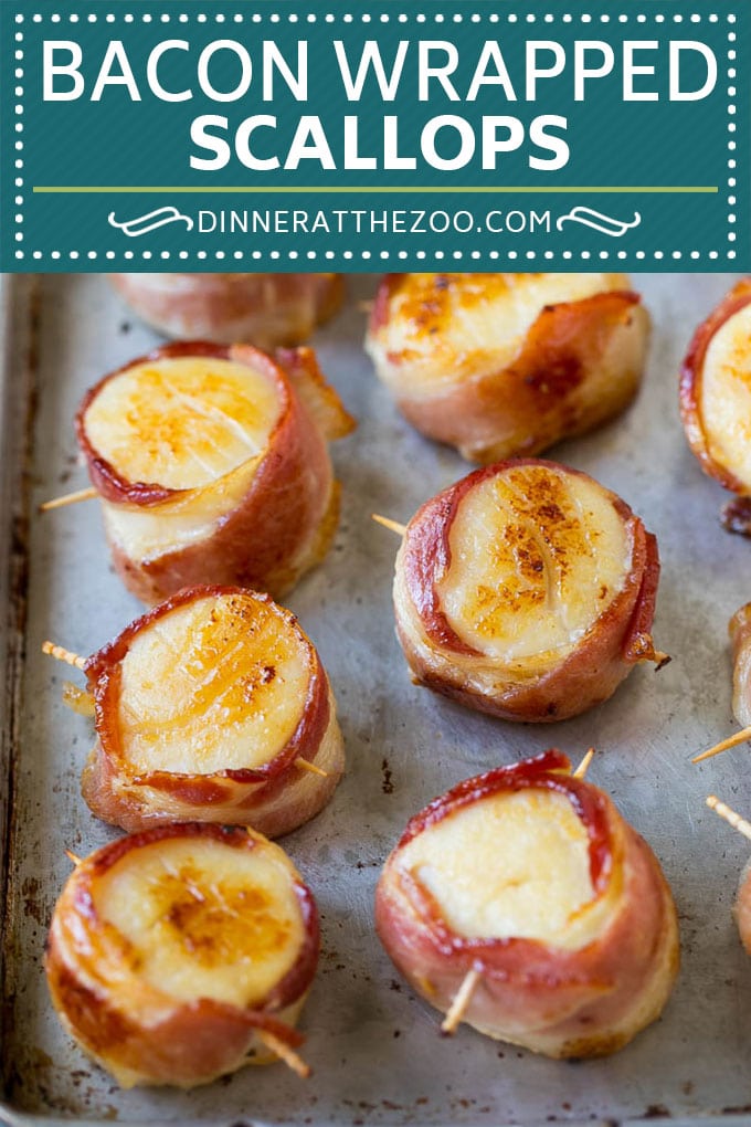 Bacon Wrapped Scallops Recipe | Broiled Scallops | Baked Scallops #scallops #seafood #bacon #dinner #appetizer #fuyos