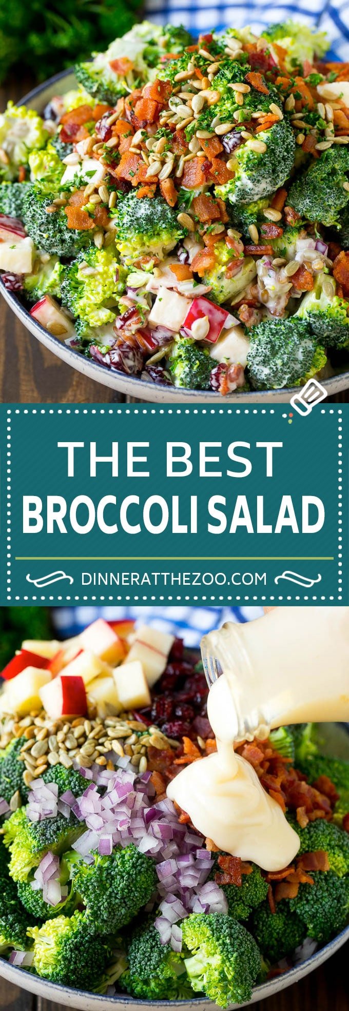 Broccoli Salad Recipe | Creamy Broccoli Salad | Bacon Broccoli Salad #salad #broccoli #bacon #apple #fuyos #sidedish