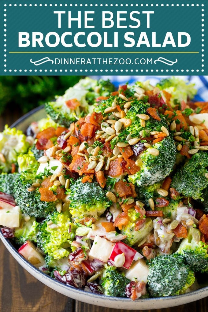 Broccoli Salad Recipe | Creamy Broccoli Salad | Bacon Broccoli Salad #salad #broccoli #bacon #apple #fuyos #sidedish