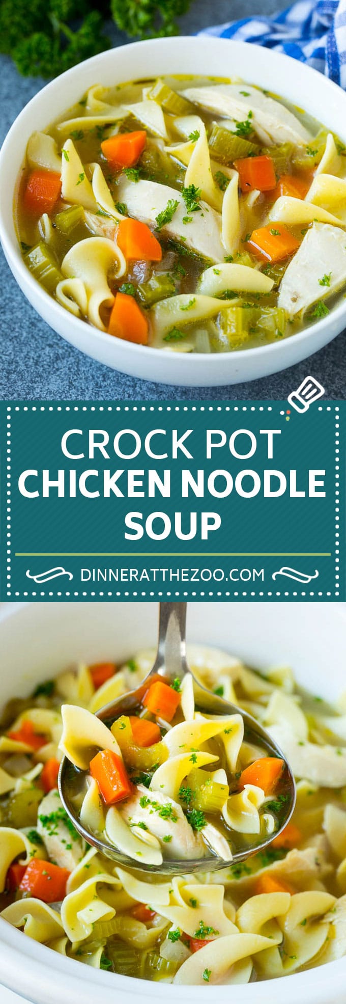 Crock Pot Chicken Noodle Soup Recipe | Slow Cooker Chicken Noodle Soup | Chicken Soup #soup #chicken #noodles #dinner #slowcooker #crockpot #fuyos