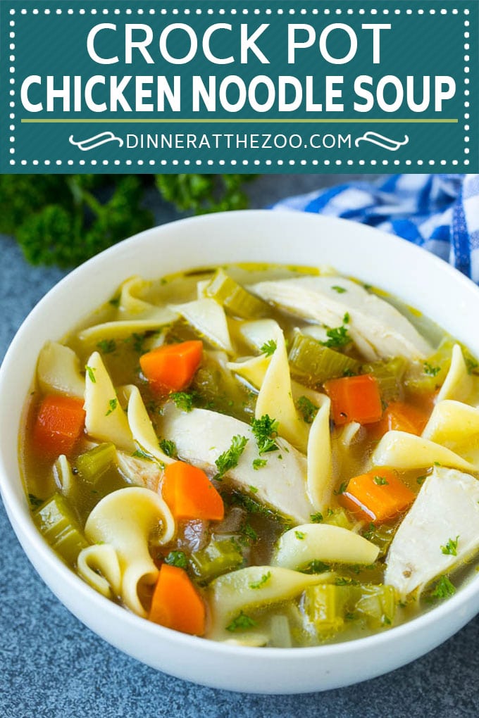 Crock Pot Chicken Noodle Soup Recipe | Slow Cooker Chicken Noodle Soup | Chicken Soup #soup #chicken #noodles #dinner #slowcooker #crockpot #fuyos