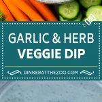 Veggie Dip Recipe | Garlic & Herb Dip | Vegetable Dip #dip #appetizer #lowcarb #keto #vegetables #fuyos