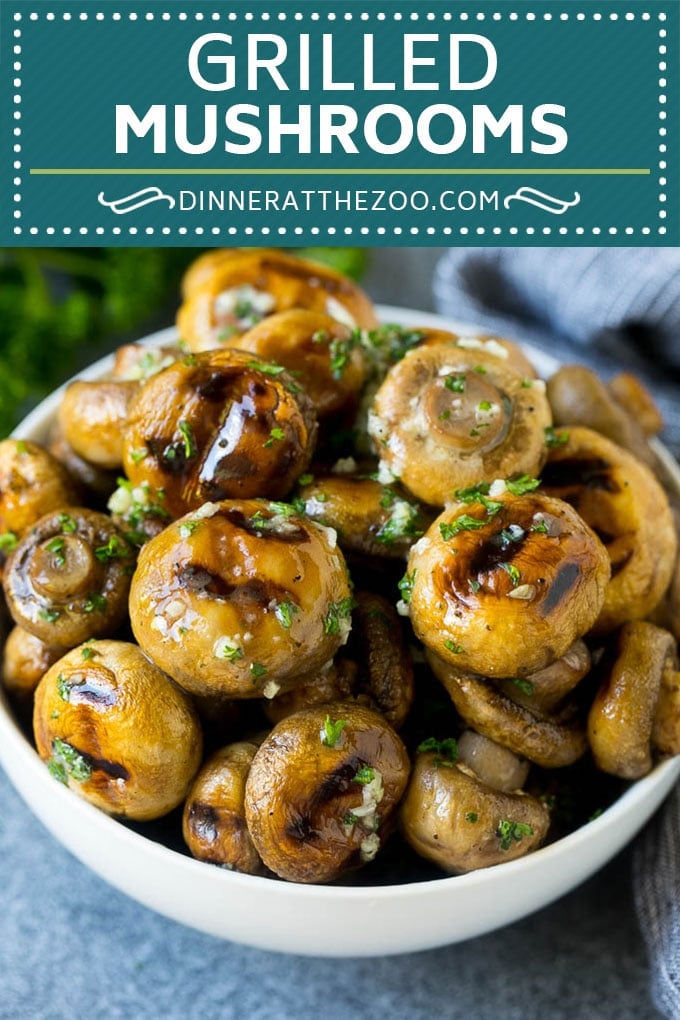 Grilled Mushrooms Recipe | Mushroom Kabobs | Mushroom Side Dish #mushroom #grilling #garlic #keto #lowcarb #fuyos