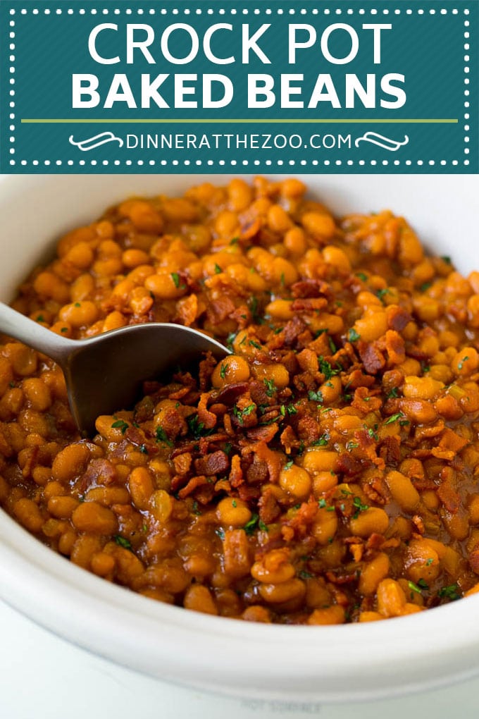 Crock Pot Baked Beans | Slow Cooker Baked Beans #beans #bacon #slowcooker #crockpot #fuyos