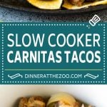 Slow Cooker Carnitas Tacos Recipe | Pork Tacos #tacos #pork #dinner #slowcooker #crockpot #fuyos