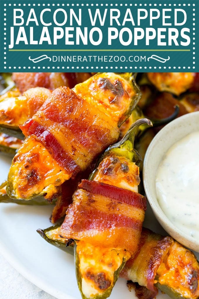 Bacon Wrapped Jalapeno Poppers Recipe | Baked Jalapeno Poppers | Bacon Appetizer #bacon #jalapenos #poppers #appetizer #snack #lowcarb #keto #fuyos