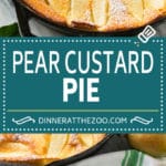 Pear Custard Pie Recipe | Pear Pie #pears #fall #pie #dessert #fuyos