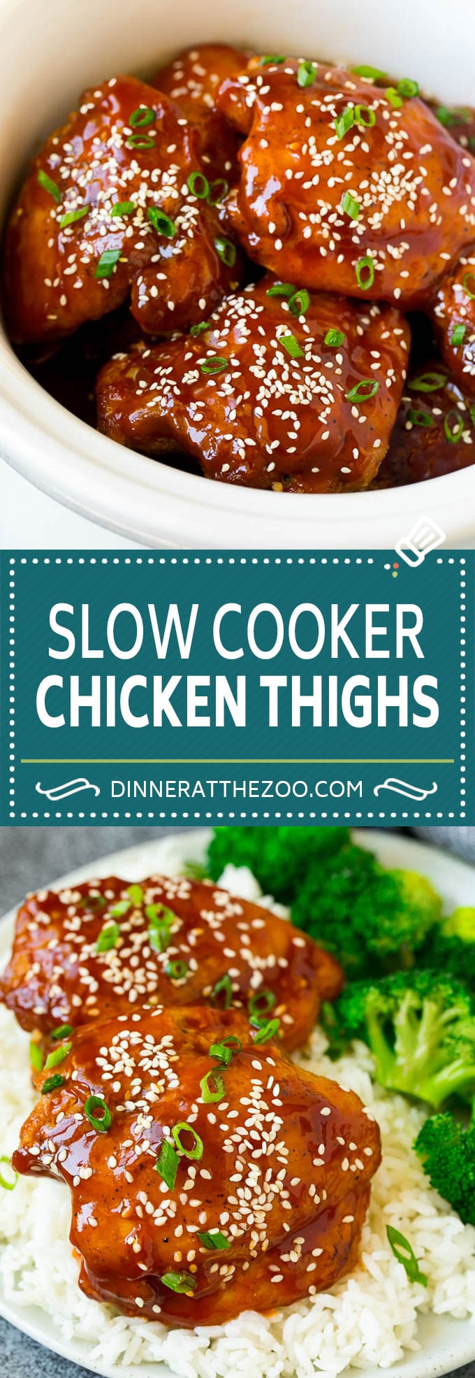 Slow Cooker Chicken Thighs | Crock Pot Chicken Thighs | Honey Garlic Chicken #chicken #slowcooker #crockpot #dinner #fuyos