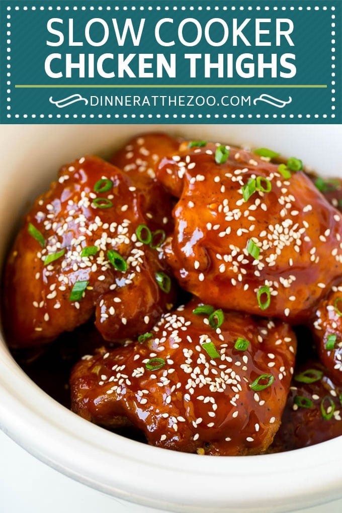 Slow Cooker Chicken Thighs | Crock Pot Chicken Thighs | Honey Garlic Chicken #chicken #slowcooker #crockpot #dinner #fuyos