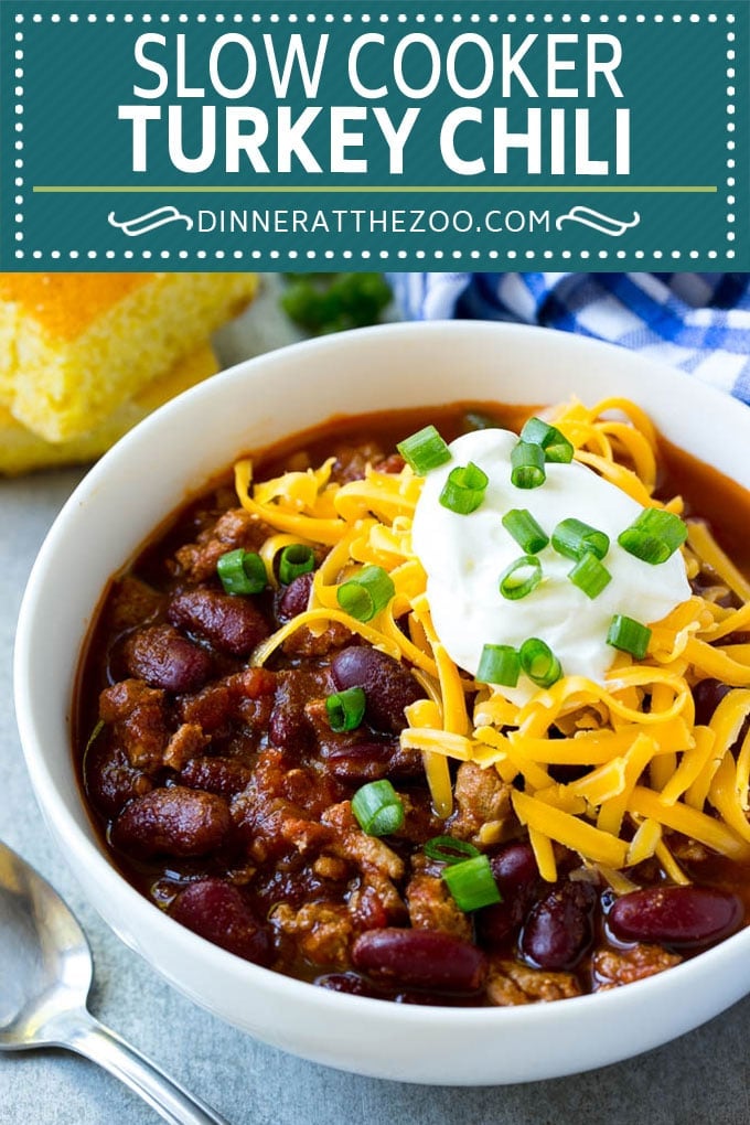 Slow Cooker Turkey Chili Recipe | Crockpot Chili | Turkey Chili | Chili With Beans Recipe | Healthy Chili Recipe #turkey #chili #beans #soup #slowcooker #crockpot #fuyos