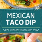Taco Dip Recipe | Mexican Dip #tacos #dip #appetizer #mexicanfood #cheese #fuyos