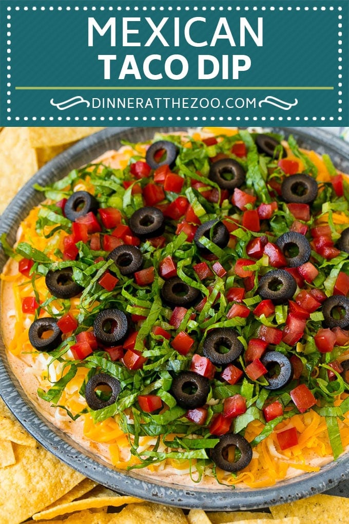 Taco Dip Recipe | Mexican Dip #tacos #dip #appetizer #mexicanfood #cheese #fuyos