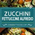 Zucchini Fettuccine Alfredo #pasta #zucchini #cheese #dinner #fuyos