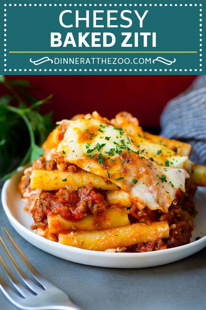 Baked Ziti Recipe | #pasta #cheese #comfortfood #sausage #dinner #fuyos
