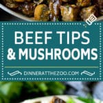 Beef Tips with Mushroom Gravy Recipe | Steak Tips #beef #steak #mushrooms #gravy #comfortfood #dinner #fuyos