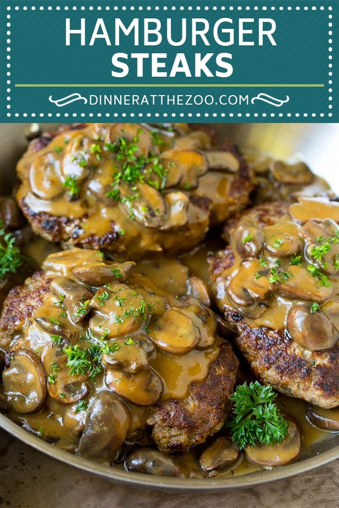 Hamburger Steaks with Mushroom Gravy Recipe | Salisbury Steak #hamburger #groundbeef #mushrooms #gravy #dinner #fuyos