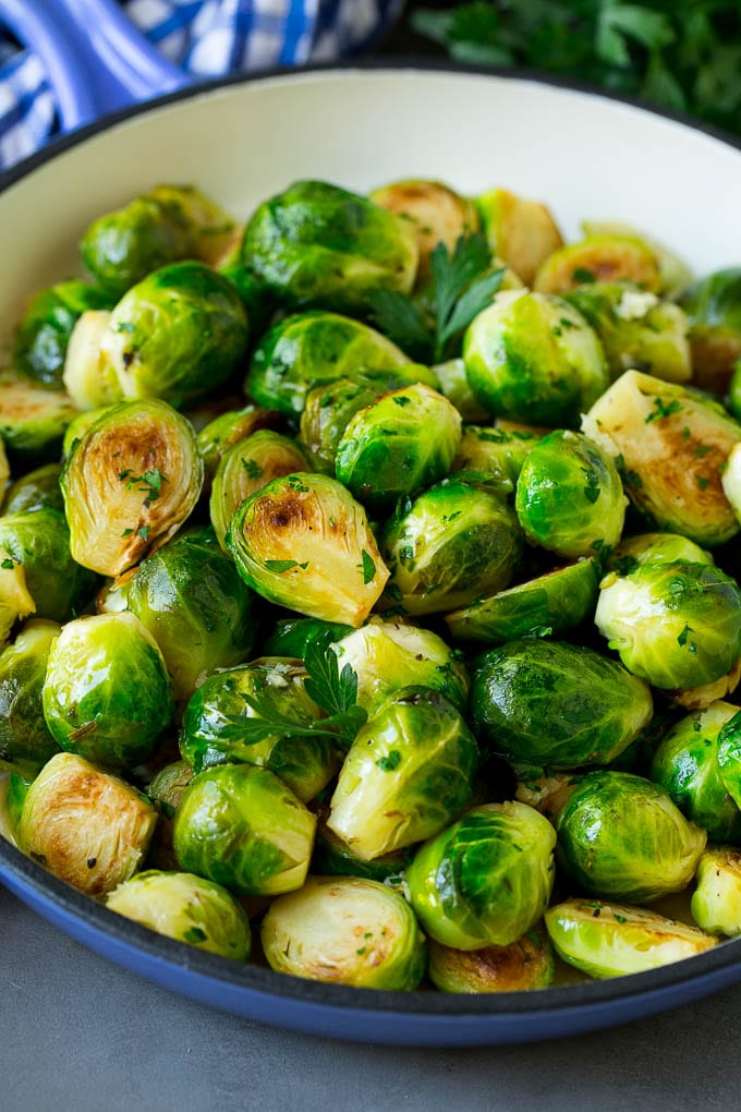 Sauteed Brussels Sprouts Recipe | Brussels Sprouts Side Dish #brusselssprouts #sprouts #veggies #sidedish #garlic #vegetarian #dinner #fuyos Sauteed brussels sprouts with garlic and an assortment of herbs.