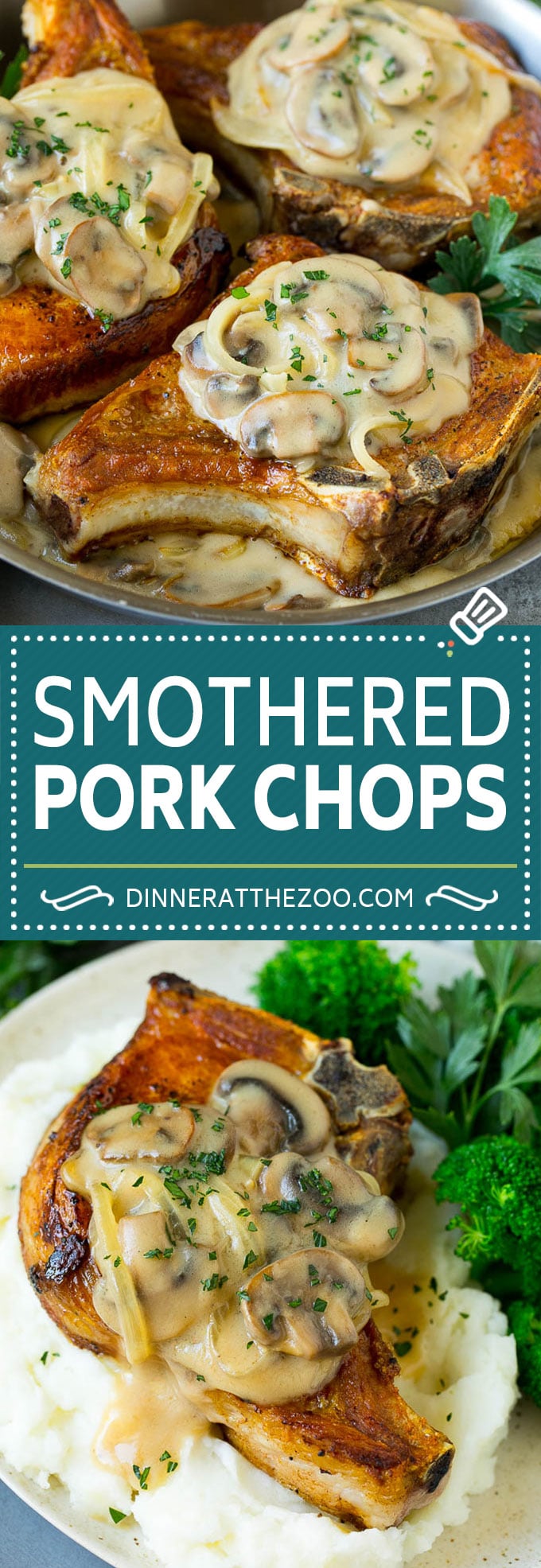 Smothered Pork Chops Recipe | Mushroom Pork Chops #pork #porkchops #mushrooms #gravy #dinner #fuyos